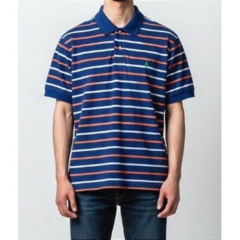 Polo Ralph Lauren Striped Polo Shirt Mens M Blue Casual Preppy Tennis Pique 90s